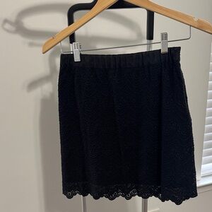 J. Crew Factory Black Lace Mini Skirt